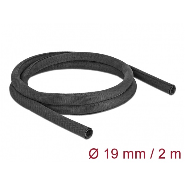 Delock 19179 Szőtt önzáródó karmantyú 2 m x 19 mm-es, fekete