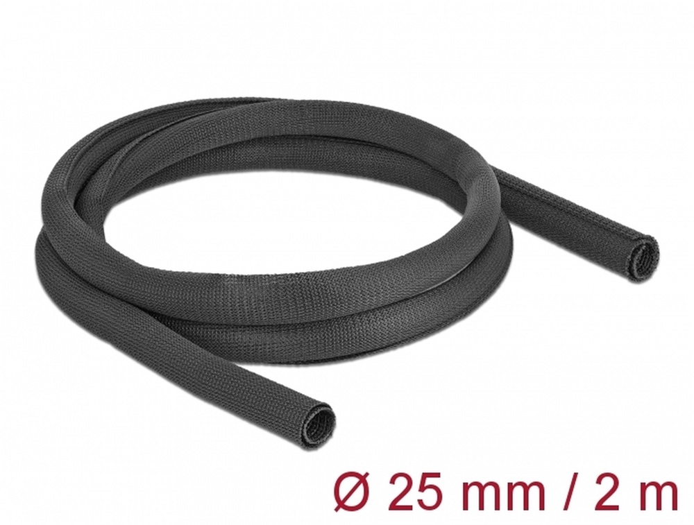 Delock 19181 Szőtt önzáródó karmantyú 2 m x 25 mm-es, fekete