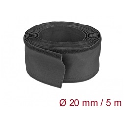 Delock 19190 Szőtt tépőzáras karmantyú 5 m x 20 mm-es, fekete