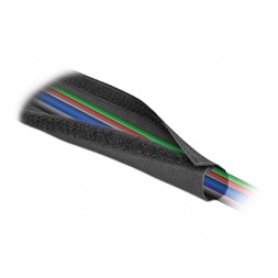 Delock 19190 Szőtt tépőzáras karmantyú 5 m x 20 mm-es, fekete