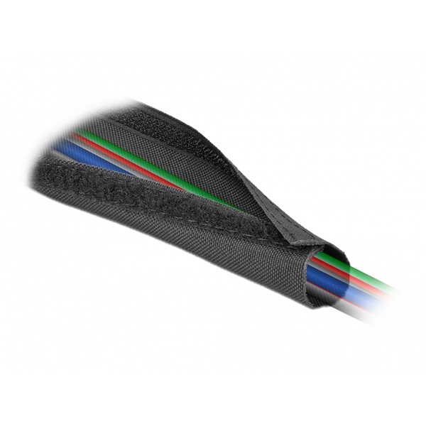 Delock 19191 Szőtt tépőzáras karmantyú 5 m x 30 mm-es, fekete
