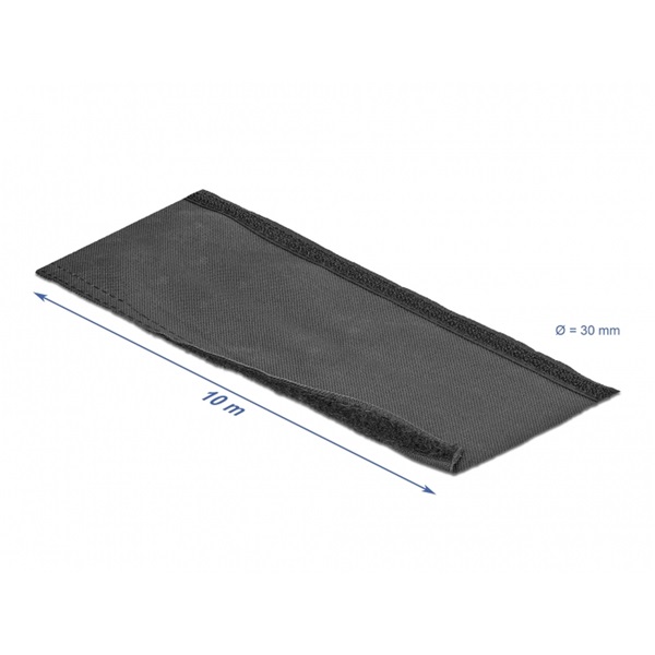 Delock 19216 Szőtt tépőzáras karmantyú 10 m x 30 mm-es, fekete