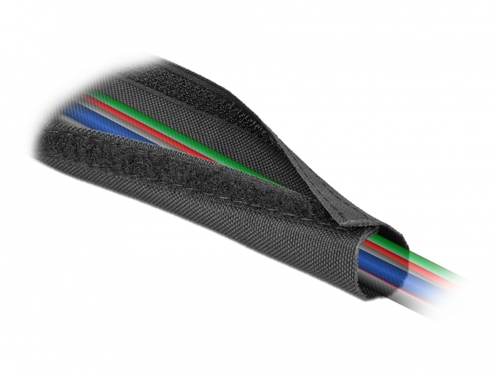 Delock 19216 Szőtt tépőzáras karmantyú 10 m x 30 mm-es, fekete