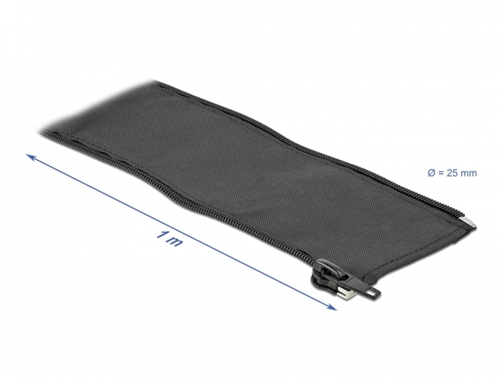 Delock 19217 Szőtt önzáródó karmantyú 1 m x 25 mm-es fekete