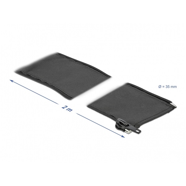 Delock 19220 Szőtt önzáródó karmantyú 2 m x 35 mm-es fekete