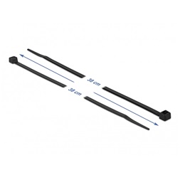 Delock 19227 Kábelkötöző ellenáll a hideg hőmérsékletnek hossza 380 x szélessége 4,8 mm, 100 db. Fekete