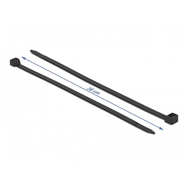 Delock 19228 Kábelkötöző ellenáll a hideg hőmérsékletnek hossza 380 x szélessége 7,6 mm, 50 db. Fekete