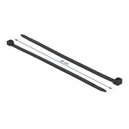 Delock 19228 Kábelkötöző ellenáll a hideg hőmérsékletnek hossza 380 x szélessége 7,6 mm, 50 db. Fekete