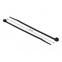 Delock 19235 Kábelkötöző ellenáll a forró hőmérsékletnek hossza 150 x szélessége 3,6 mm, 100 db. Fekete
