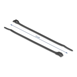 Delock 19465 Kábelkötegelő lapos fejrésszel hossza 110 mm szélessége 2,5 mm, 100 db. Fekete