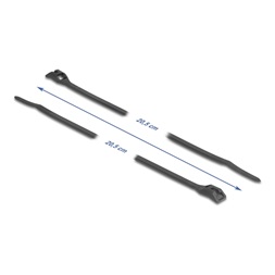 Delock 19466 Kábelkötegelő lapos fejrésszel hossza 205 mm szélessége 2,5 mm, 100 db. Fekete