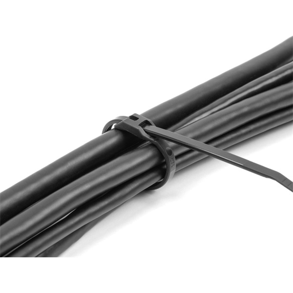 Delock 19466 Kábelkötegelő lapos fejrésszel hossza 205 mm szélessége 2,5 mm, 100 db. Fekete