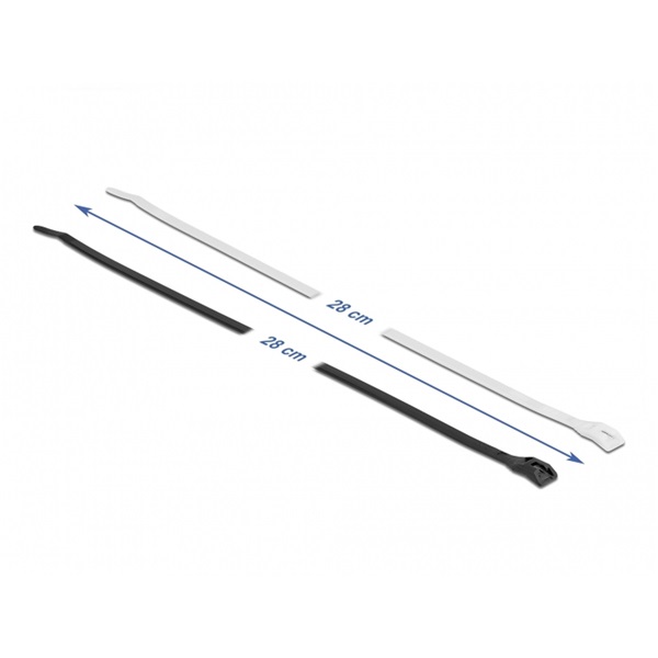 Delock 19490 Kábelkötegelő lapos fejrésszel hossza 280 mm szélessége 4,6 mm, 100 db.