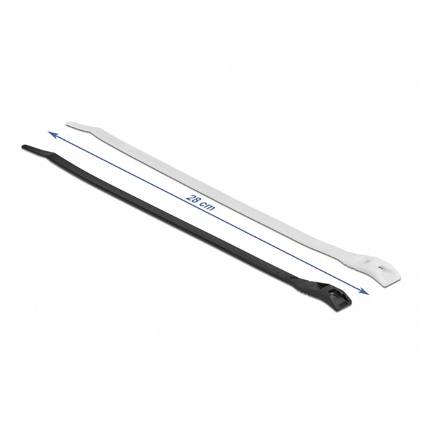 Delock 19492 Kábelkötegelő lapos fejrésszel hossza 280 mm szélessége 7,6 mm, 100 db.