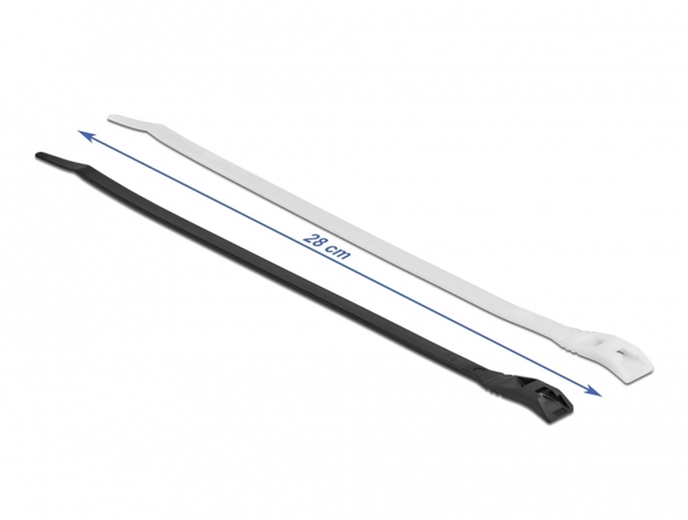Delock 19492 Kábelkötegelő lapos fejrésszel hossza 280 mm szélessége 7,6 mm, 100 db.