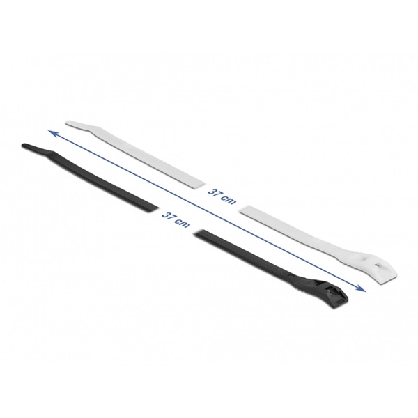 Delock 19500 Kábelkötegelő lapos fejrésszel hossza 370 mm szélessége 7,6 mm, 100 db.