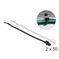 Delock 19502 Kábelkötegelő vékony lemez alappal hossza 200 mm szélessége 4,8 mm, 100 db.