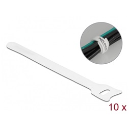 Delock 19520 Befűzős kábelkötegelő hossza 200 mm szépessége 12 mm, 10 db. Fehér