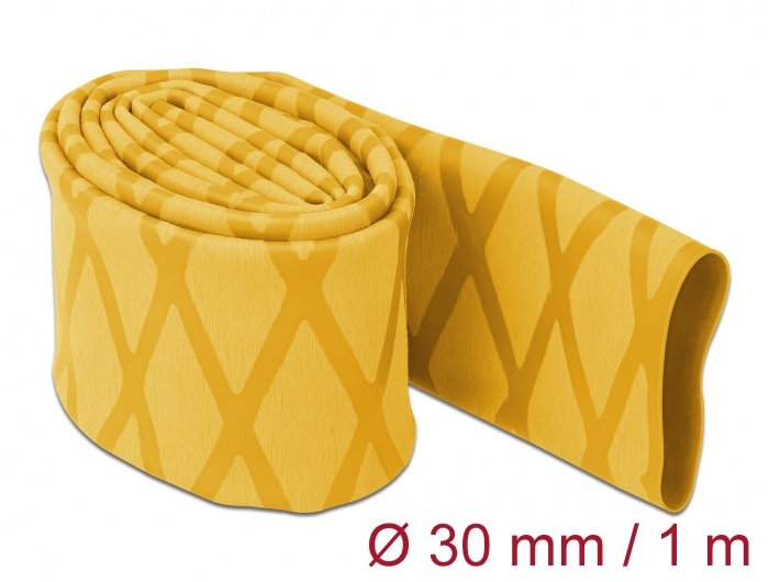 Delock 19599 1mx30mm csúszásmentes X-mintás sárga zsugorcső