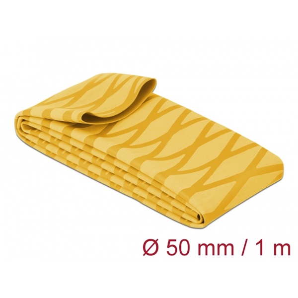Delock 19610 1mx50mm csúszásmentes X-mintás sárga zsugorcső