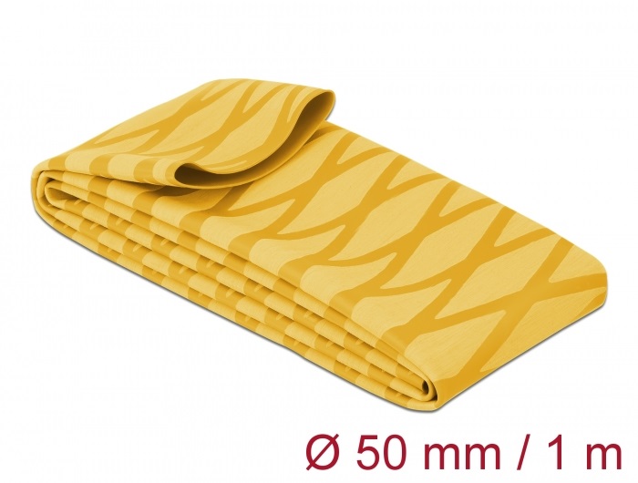 Delock 19610 1mx50mm csúszásmentes X-mintás sárga zsugorcső