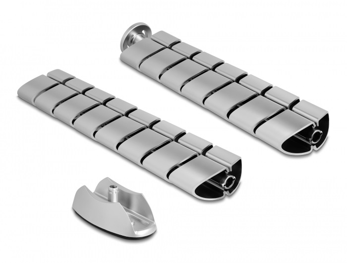 Delock 20796 740x75mm állítható magasságú ezüst asztali kábelcsatorna