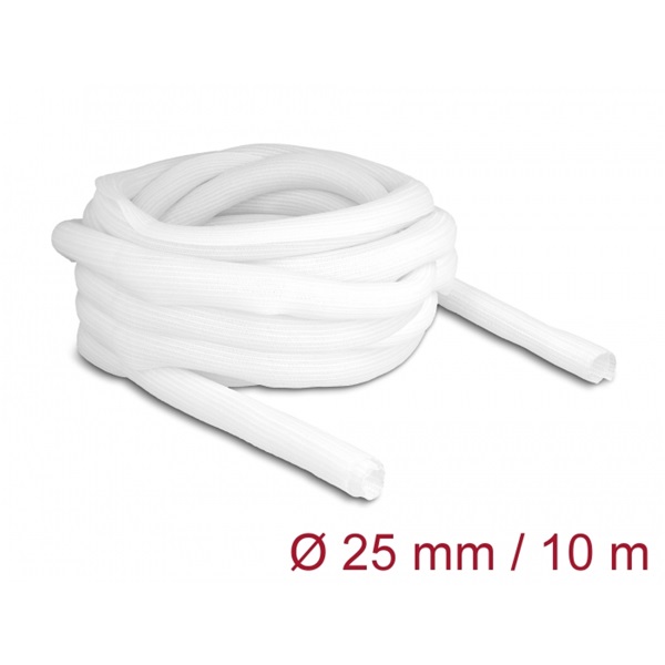 Delock 20816 10mx25mm fehér önzáródó fonott kábelharisnya