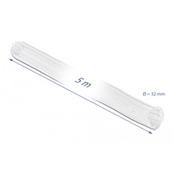 Delock 20818 5mx32mm fehér tépőzáras fonott kábelharisnya