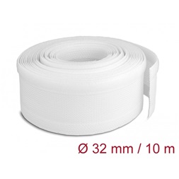 Delock 20820 10mx32mm fehér tépőzáras fonott kábelharisnya