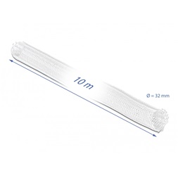 Delock 20820 10mx32mm fehér tépőzáras fonott kábelharisnya