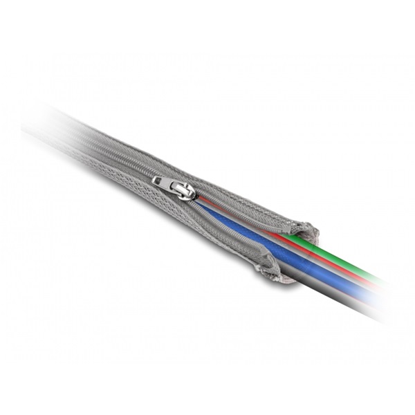 Delock 20824 1mx20mm szürke hőálló zipzáras fonott kábelharisnya