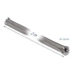 Delock 20830 2mx20mm szürke hőálló zipzáras fonott kábelharisnya