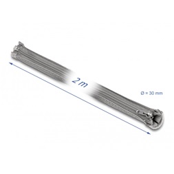 Delock 20831 2mx30mm szürke hőálló zipzáras fonott kábelharisnya