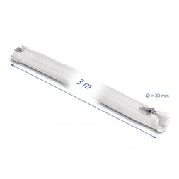 Delock 20834 3mx30mm fehér hőálló zipzáras fonott kábelharisnya