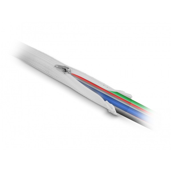 Delock 20835 3mx50mm fehér hőálló zipzáras fonott kábelharisnya