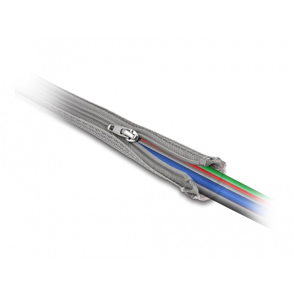 Delock 20837 3mx30mm szürke hőálló zipzáras fonott kábelharisnya