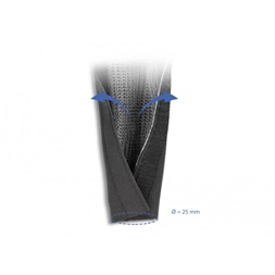 Delock 20842 hőálló EMI Shielding 1mx25mm fekete tépőzáras fonott kábelharisnya