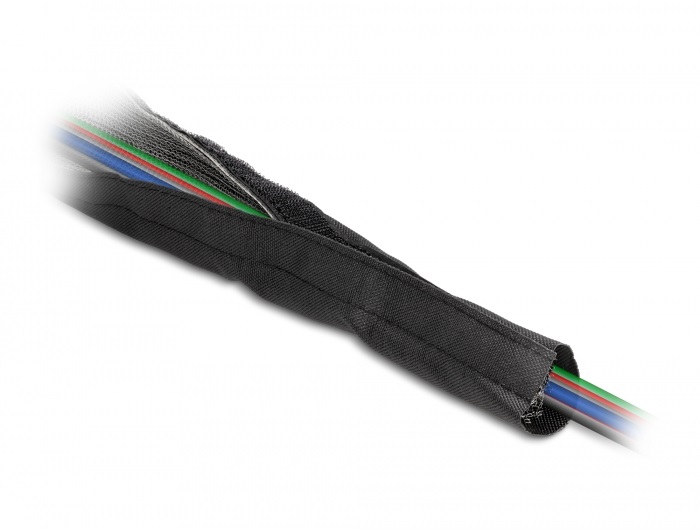 Delock 20844 hőálló EMI Shielding 1mx50mm fekete tépőzáras fonott kábelharisnya
