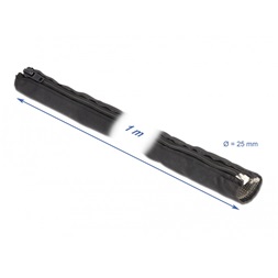 Delock 20845 hőálló EMI Shielding 1mx16mm fekete zipzáras fonott kábelharisnya