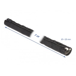 Delock 20847 hőálló EMI Shielding 1mx25mm fekete zipzáras fonott kábelharisnya