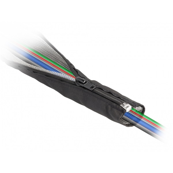 Delock 20847 hőálló EMI Shielding 1mx25mm fekete zipzáras fonott kábelharisnya