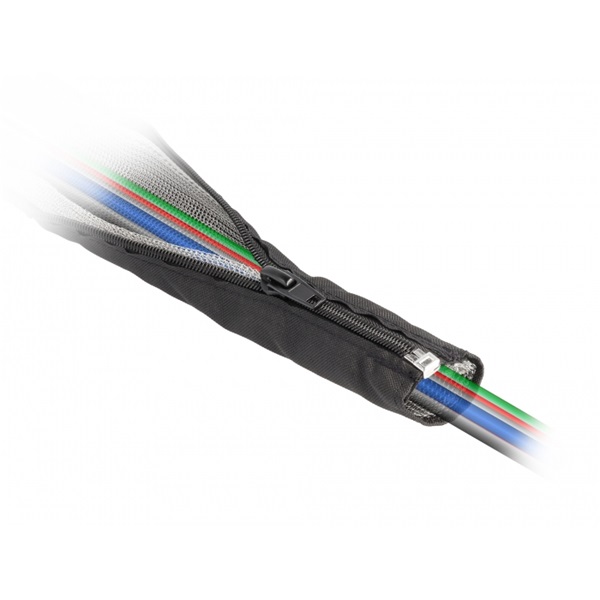 Delock 20848 hőálló EMI Shielding 1mx30mm fekete zipzáras fonott kábelharisnya