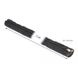 Delock 20849 hőálló EMI Shielding 1mx50mm fekete zipzáras fonott kábelharisnya
