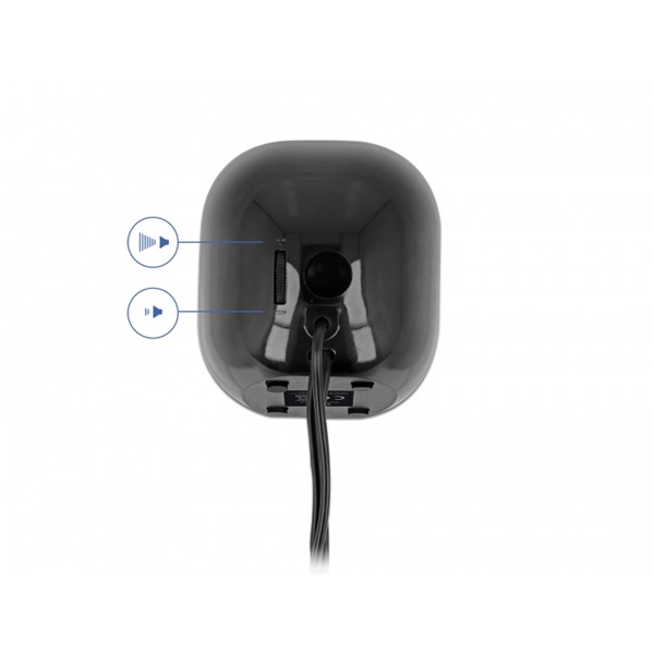 Delock 27002 Mini Sztereó személyi számítógép hangfal 3,5 mm sztereó jack apával és USB töltéssel