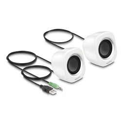 Delock 27008 Mini 3,5 mm jack/USB fehér 2.0 hangszóró pár
