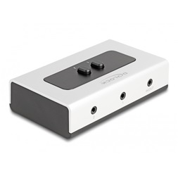 Delock 88061 2-t az 1-hez kapcsoló sztereo jack 3,5 mm hosszú, 4 tűs, kézi két irányú kapcsolóval