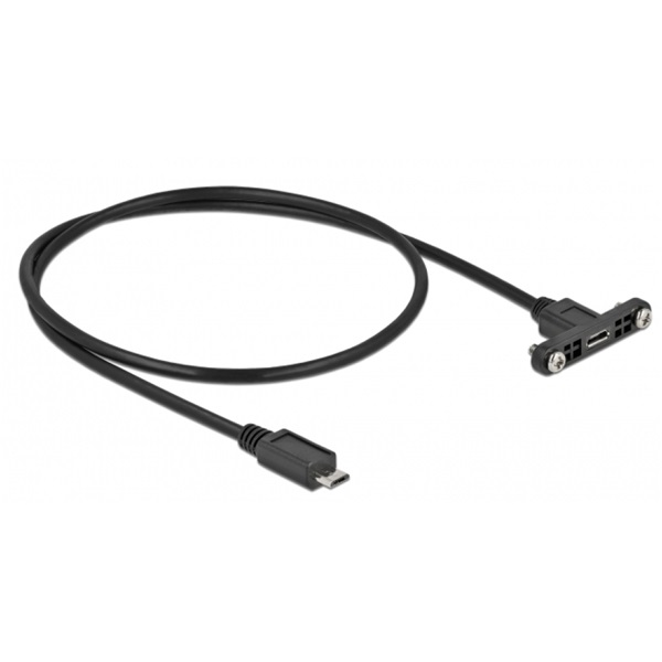 Delock 35108 50cm USB 2.0 Micro-B apa/anya rögzíthető paneles hosszabbító kábel