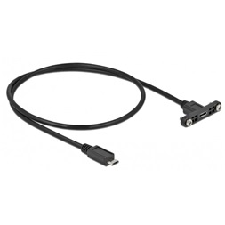 Delock 35108 50cm USB 2.0 Micro-B apa/anya rögzíthető paneles hosszabbító kábel