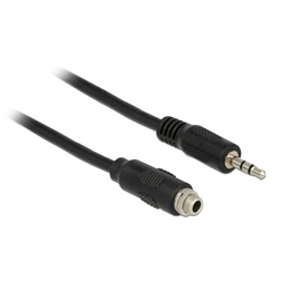 Delock 85116 3.5 mm sztereó jack kábel anya csavarmenetes > 3.5 mm sztereó jack apa 100 cm