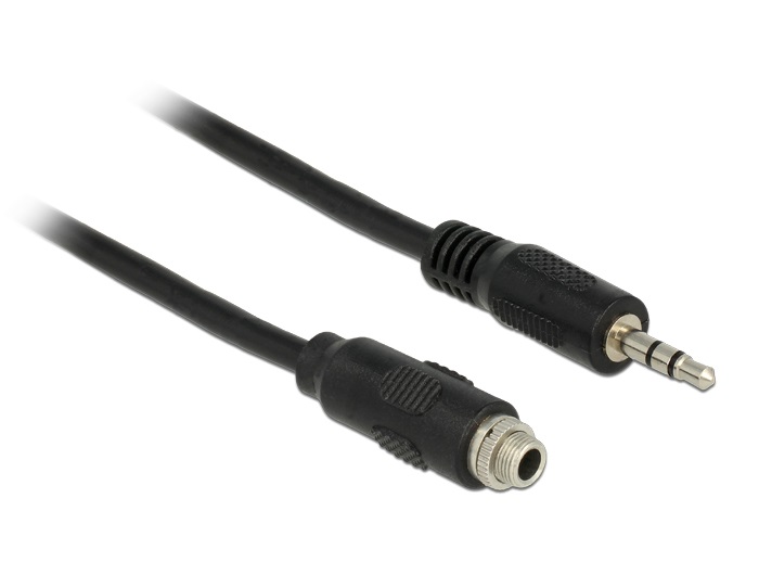 Delock 85116 3.5 mm sztereó jack kábel anya csavarmenetes > 3.5 mm sztereó jack apa 100 cm